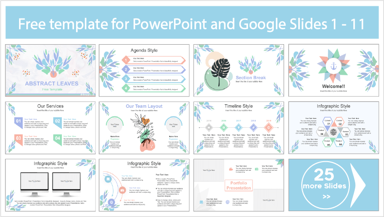 Plantillas estilo Hojas Abstractas para descargar gratis para PowerPoint y Google Slides.