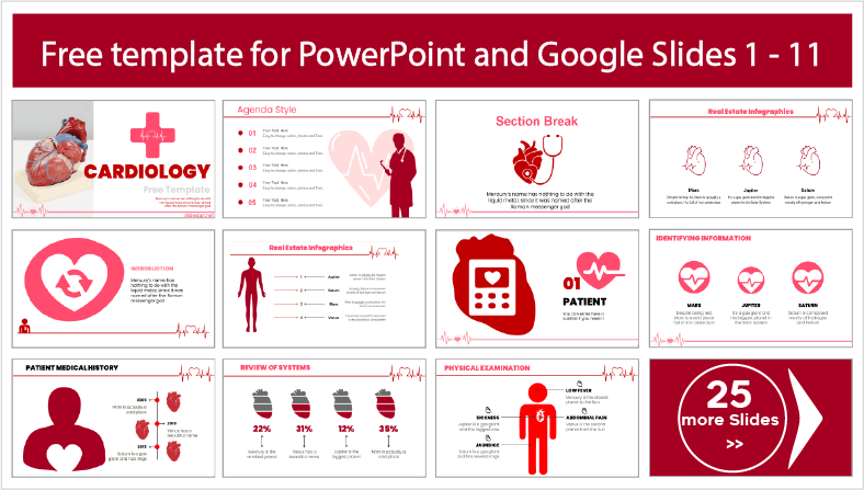 Kostenlos herunterladbare Kardiologie-Vorlagen für PowerPoint und Google Slides.