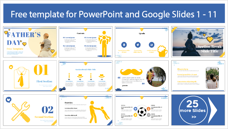 Kostenlos herunterladbare kreative Vatertagsvorlagen für PowerPoint und Google Slides.