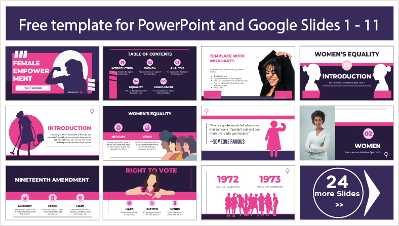 Kostenlos herunterladbare Vorlagen zum Thema Frauenförderung für PowerPoint und Google Slides.