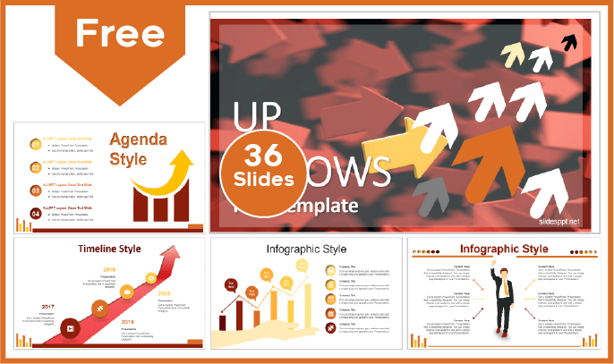 Modelo de Setas Ascendentes gratuito para PowerPoint e Google Slides.