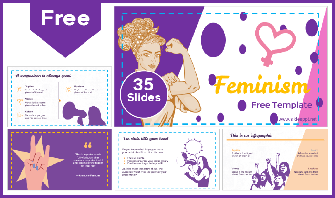 Modèle gratuit de féminisme pour PowerPoint et Google Slides.
