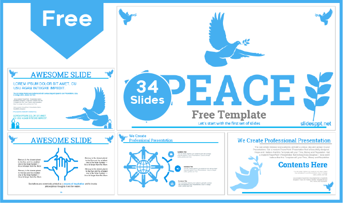 Modèle de paix gratuit pour PowerPoint et Google Slides.