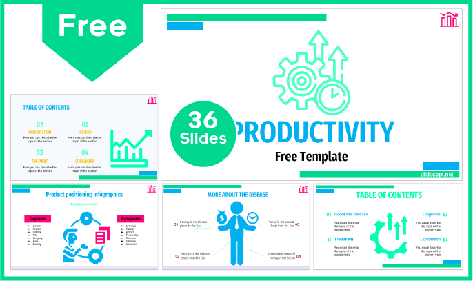 Modelo de Produtividade Gratuito para PowerPoint e Google Slides.