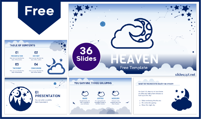 Modelo de céu gratuito para PowerPoint e Google Slides.