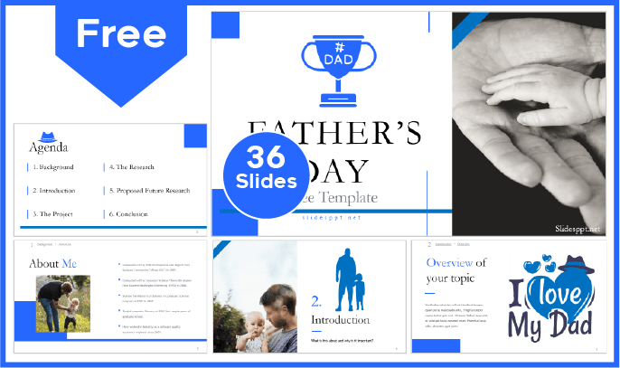 Modelo gratuito do dia do pai profissional para PowerPoint e Google Slides.