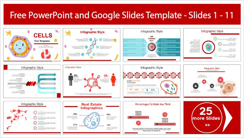 Modelos de células para download gratuito para PowerPoint e Google Slides.