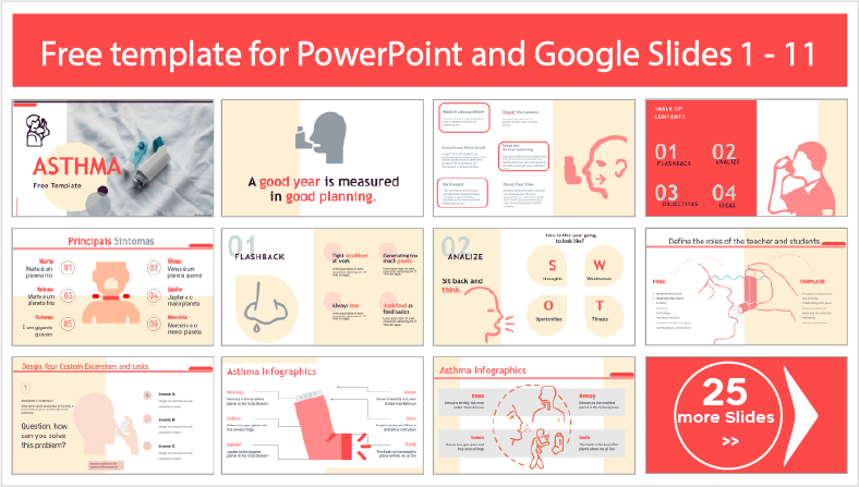 Asthma-Vorlagen zum kostenlosen Download in PowerPoint und Google Slides.