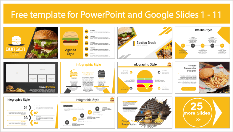 Free downloadable hamburger templates for PowerPoint and Google Slides.
