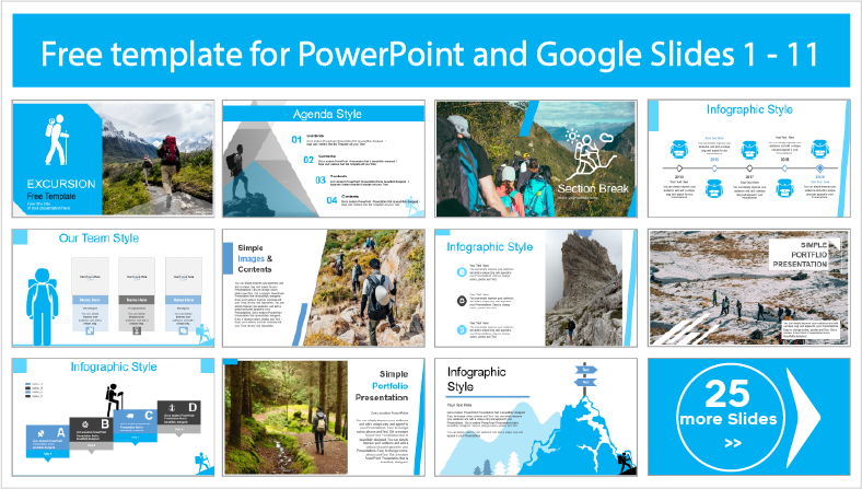 Descarregar modelos gratuitos de Excursões para PowerPoint e Google Slides.