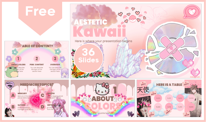 Free aesthetic kawaii template for PowerPoint and Google Slides.