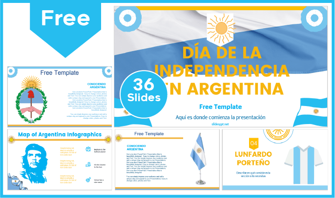 Free Argentina independence template for PowerPoint and Google Slides.