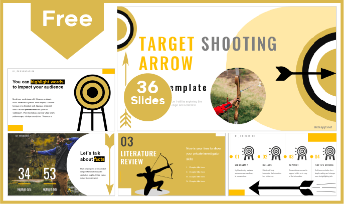 Modèle gratuit de tir à la cible pour PowerPoint et Google Slides.