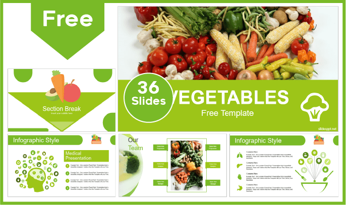 Modelo gratuito de legumes comestíveis para PowerPoint e Google Slides.