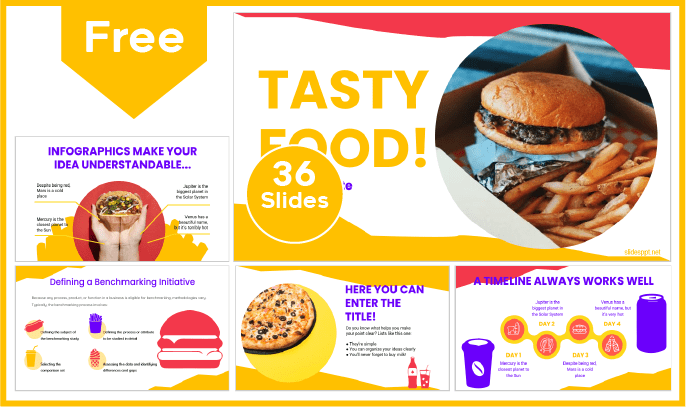 Free Junk Food Template for PowerPoint and Google Slides.