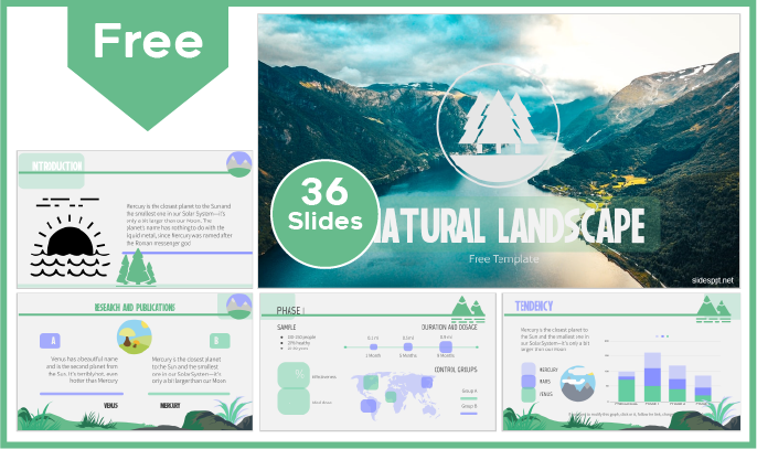 Modèle gratuit de paysage naturel pour PowerPoint et Google Slides.