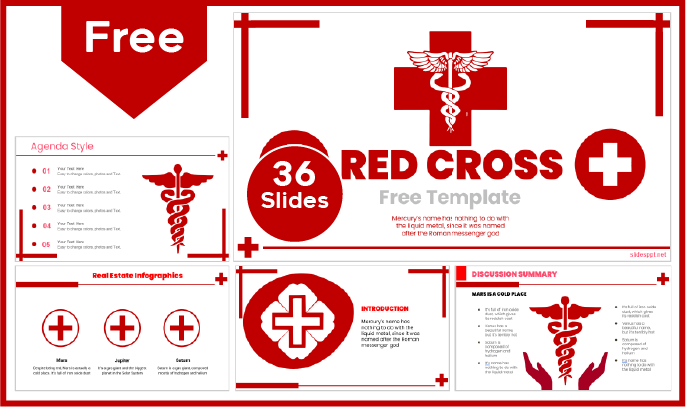 Plantilla de la Cruz Roja gratis para PowerPoint y Google Slides.