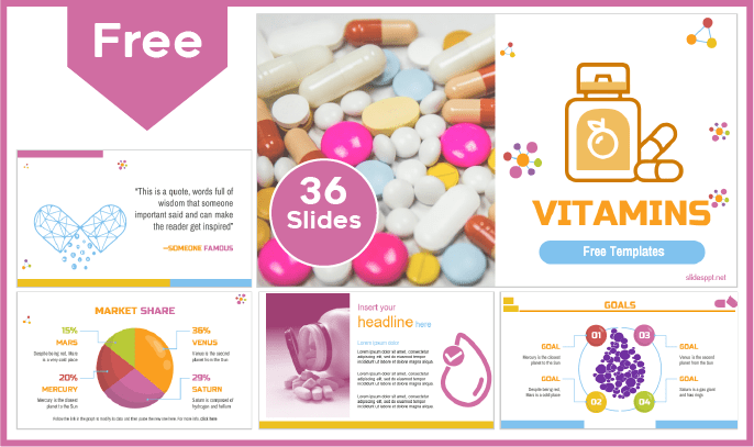 Modèle gratuit de vitamines pour PowerPoint et Google Slides.