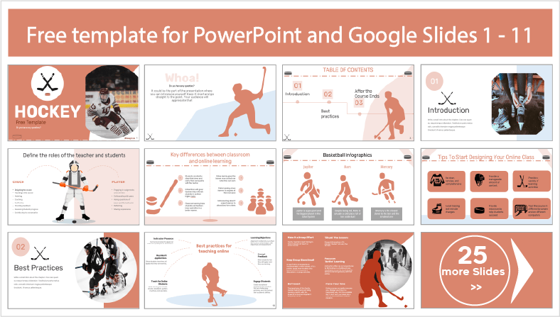 Modelos de hóquei para download gratuito em PowerPoint e Google Slides.