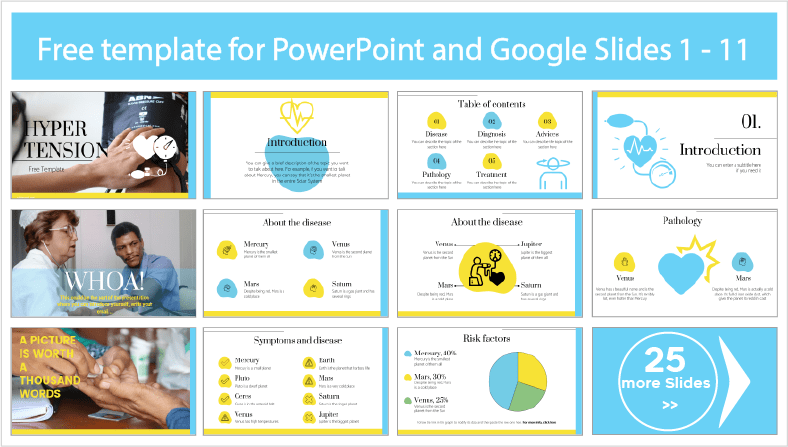 Modelos de Hipertensão para PowerPoint e Google Slides para download gratuito.