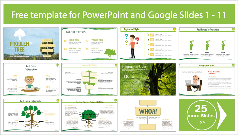 Modelos de Árvores de Problemas para download gratuito em PowerPoint e Google Slides.
