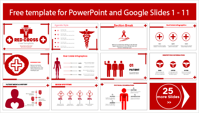 Modelos gratuitos da Cruz Vermelha para descarregar para PowerPoint e Google Slides.
