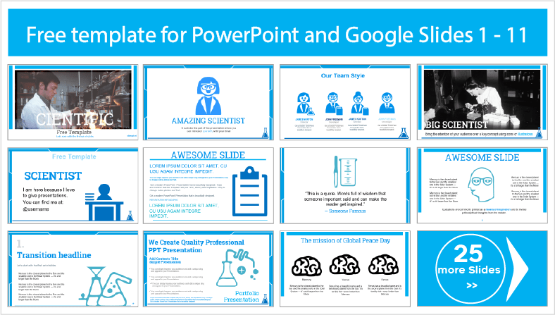 Kostenlos herunterladbare wissenschaftliche Vorlagen für PowerPoint und Google Slides.