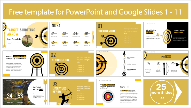 Kostenlos herunterladbare PowerPoint- und Google Slides-Vorlagen für das Scheibenschießen.