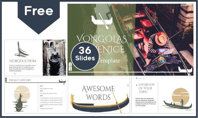 Free Venice Gondolas Template for PowerPoint and Google Slides.