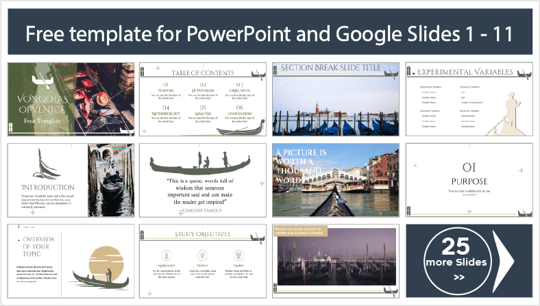 Modelos de Gôndolas de Veneza para download gratuito em PowerPoint e Google Slides.
