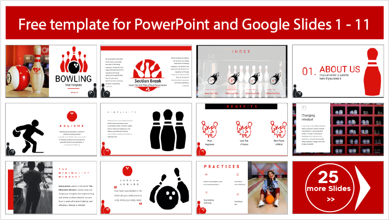 Bowling-Vorlagen zum kostenlosen Download in PowerPoint und Google Slides.
