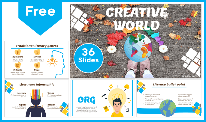 Modèle gratuit de Monde créatif pour PowerPoint et Google Slides.