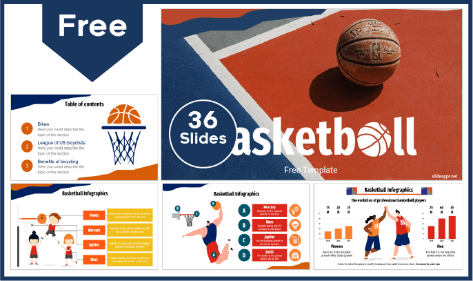 Kostenlose Basketball-Vorlage für PowerPoint und Google Slides.
