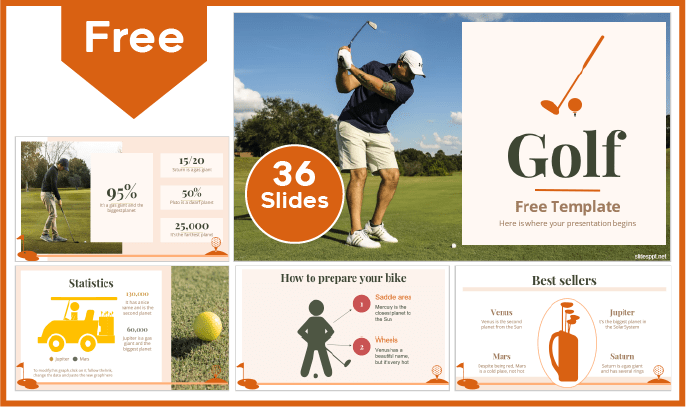 Modèle de golf gratuit pour PowerPoint et Google Slides.