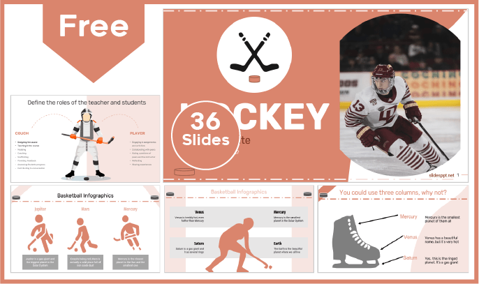 Free Hockey Template for PowerPoint and Google Slides.