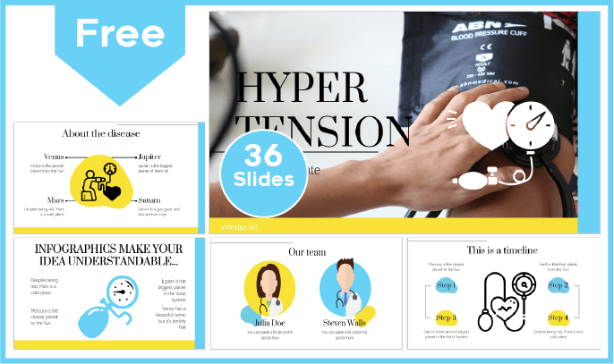 Modelo gratuito de hipertensão arterial para PowerPoint e Google Slides.