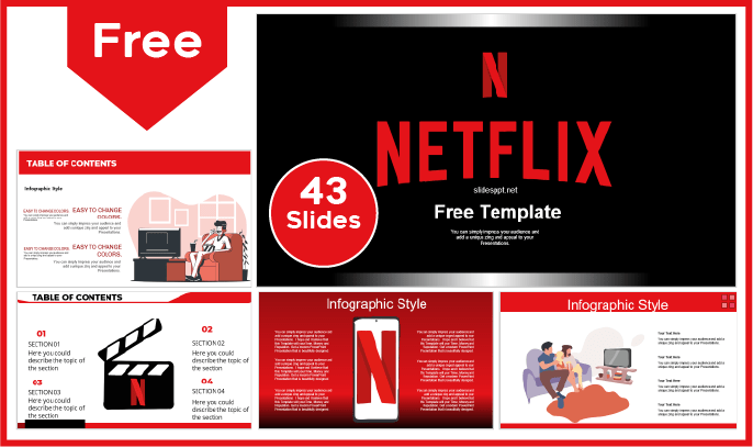 Kostenlose moderne Netflix-Vorlage für PowerPoint und Google Slides.