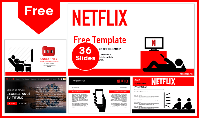 Modelo gratuito em estilo Netflix para PowerPoint e Google Slides.