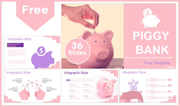 Kostenlose Sparschwein-Vorlage für PowerPoint und Google Slides.