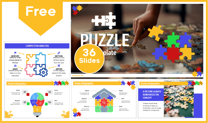 Puzzle style template for PowerPoint and Google Slides.