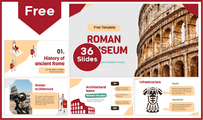 Modelo gratuito do Coliseu Romano para PowerPoint e Google Slides.
