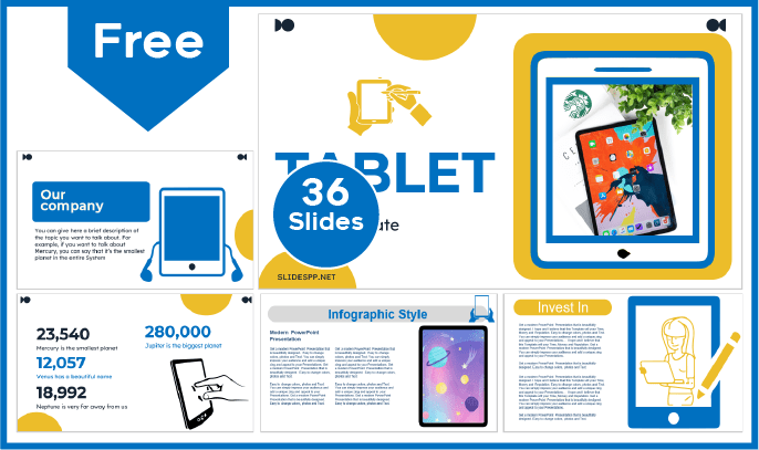 Free Tablet Template for PowerPoint and Google Slides.