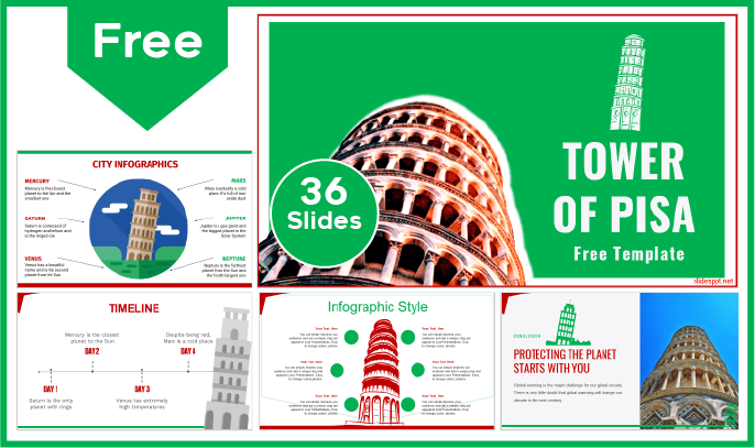 Free Tower of Pisa Template for PowerPoint and Google Slides.