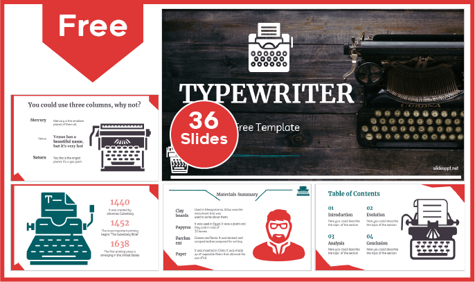 Free Typewriter Template for PowerPoint and Google Slides.