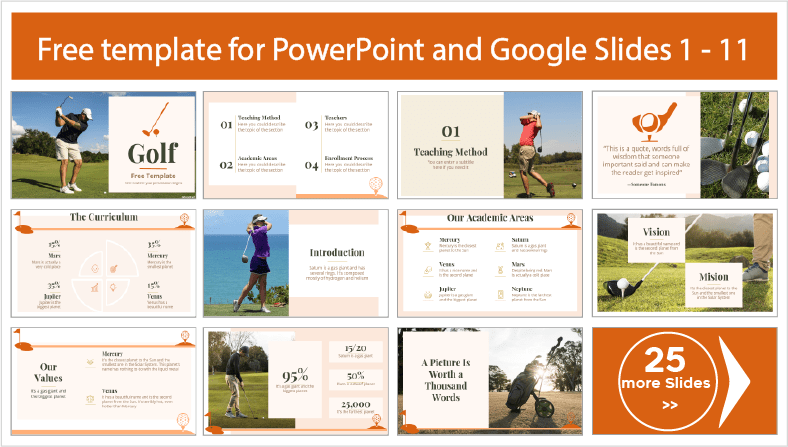 Téléchargez gratuitement des modèles de golf pour PowerPoint et Google Slides.
