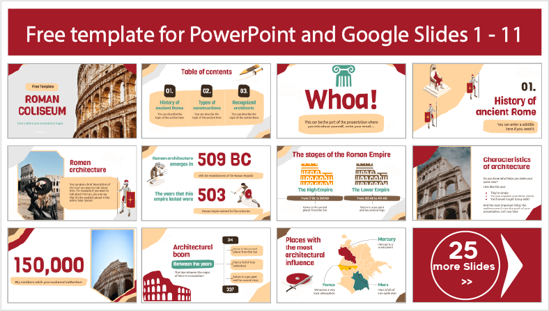 Téléchargez gratuitement des modèles PowerPoint et des thèmes Google Slides pour le Colisée romain.