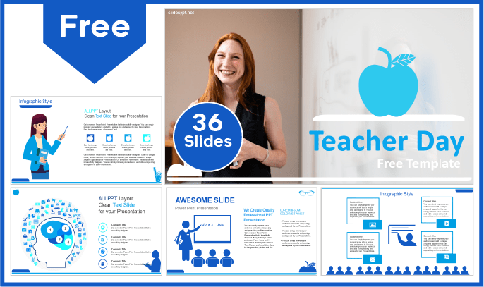 Kostenlose Teacher's Day-Vorlage für PowerPoint und Google Slides.