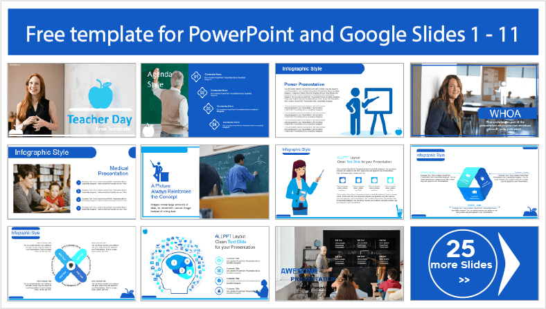 Modelos do Dia do Professor para download gratuito em PowerPoint e Google Slides.