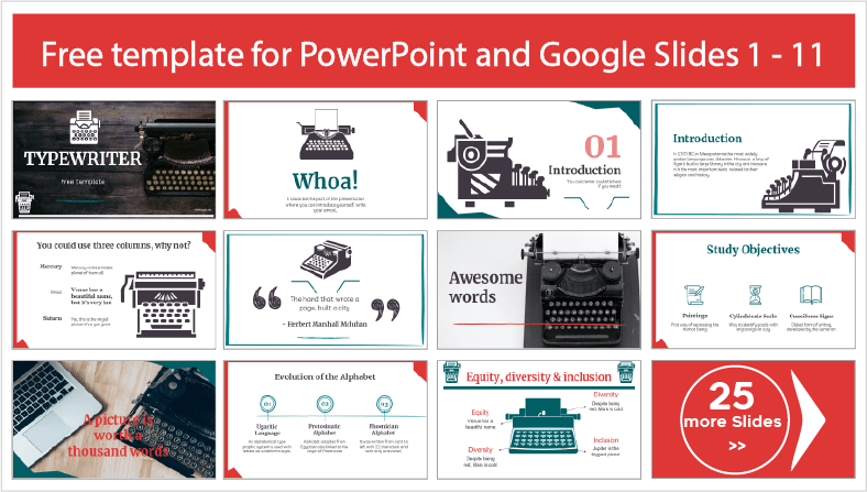 Schreibmaschinenvorlagen zum kostenlosen Download in PowerPoint und Google Slides.