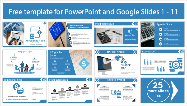 Descargar gratis plantillas para Tesis de Contabilidad en PowerPoint y temas Google Slides.